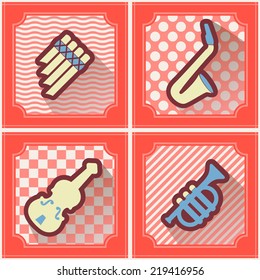 seamless background with musical instruments