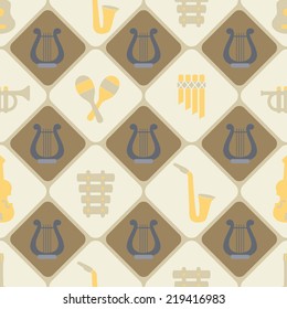 seamless background with musical instruments