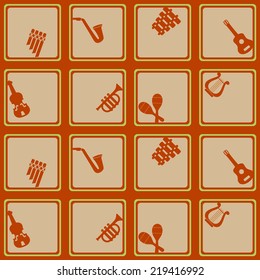 seamless background with musical instruments