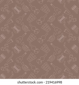 seamless background with musical instruments