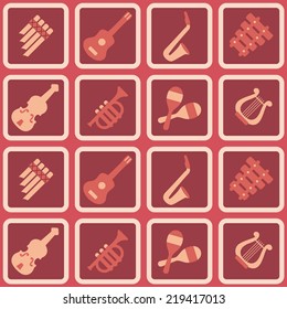 seamless background with musical instruments