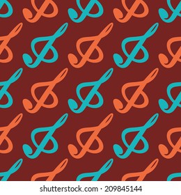 seamless background with musical symbols