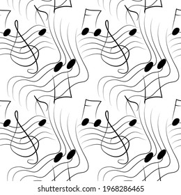 Seamless background from musical symbols. Illustration can be used as background or graphic design element.