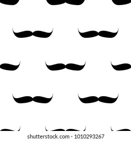 Seamless background, mustache on white background. 