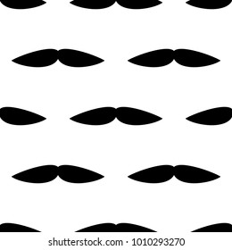 Seamless background, mustache on white background. 