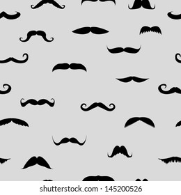 seamless background. mustache on a white