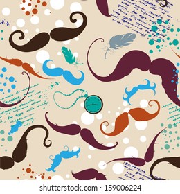 Seamless background with mustaches
