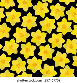 Seamless background with narcissus