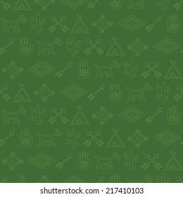 seamless background with native american symbols