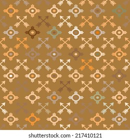 seamless background with native american symbols