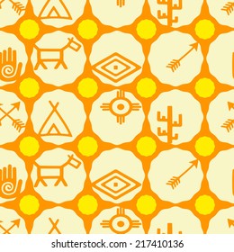 seamless background with native american symbols
