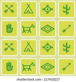 seamless background with native american symbols