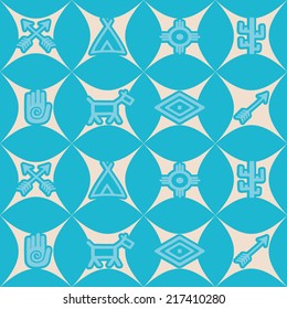 seamless background with native american symbols