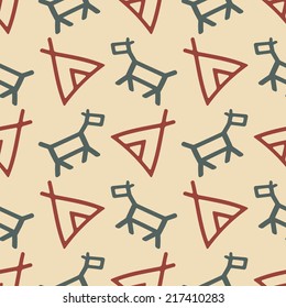 seamless background with native american symbols
