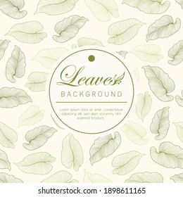 Seamless background in nature style green. vintage pattern. elements of leaves. vector  illustration. use for wallpaper, print packaging paper, textiles, banner.