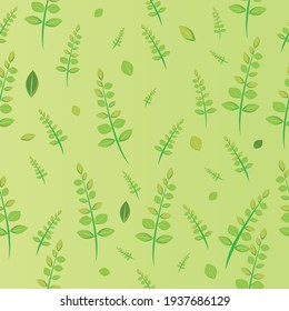 seamless background in nature style green.  Geometric ornament. Elements of leaves. Vector illustration. Use for wallpaper, print packaging paper, textiles.