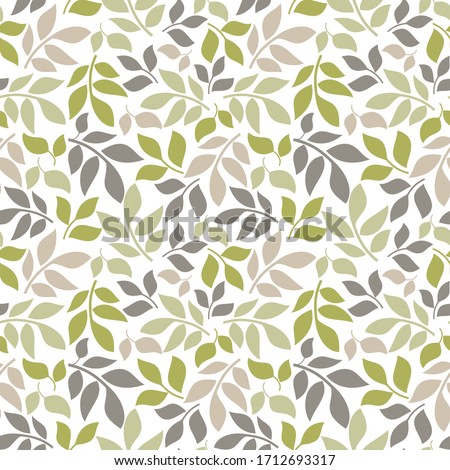Seamless background in nature style green. Vintage Pattern. Geometric ornament. Elements of leaves. Vector illustration. Use for wallpaper, print packaging paper, textiles.