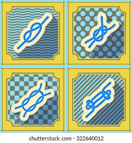 Seamless background with nautical rope knots for your design