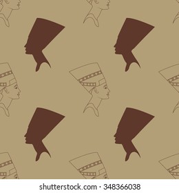 Seamless background with Nefertiti. EPS 10 