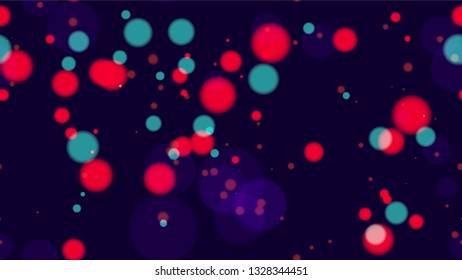 Seamless Background with Neon Bokeh Effect. Abstract Dark Pattern with Bright Particles. Neon Night City Life Poster Background. Music Party Bokeh Pattern.