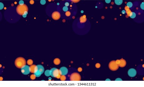 Seamless Background with Neon Bokeh Effect. Magic Twilight Cityscape Pattern. Blurred Night City Streets Background. Magic Glitter Bokeh Pattern.