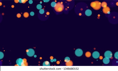 Seamless Background with Neon Bokeh Effect. Festive Shining Confetti Pattern. Smooth Urban Space Background. Cosmic Shimmer Bokeh Pattern.
