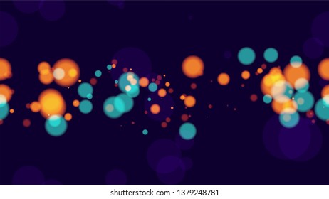 Seamless Background with Neon Bokeh Effect. Holiday Party Cover Pattern Design. Blurred Night City Streets Background. Music Party Bokeh Pattern.