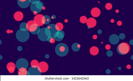Seamless Background with Neon Bokeh Effect. Festive Shining Confetti Pattern. Smooth Urban Space Background. Cosmic Shimmer Bokeh Pattern.