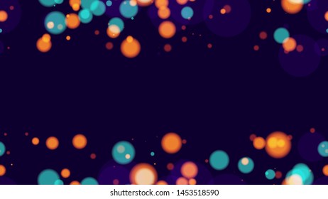 Seamless Background with Neon Bokeh Effect. Magic Twilight Cityscape Pattern. Glowing Car Lights Poster Background. Music Party Bokeh Pattern.