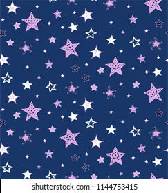 Fondo sin inconvenientes, cielo nocturno, estrellas decorativas.