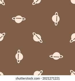 Seamless background night time planet gender neutral pattern. Whimsical minimal earthy 2 tone color. kids nursery wallpaper or boho cartoon fashion all over print.