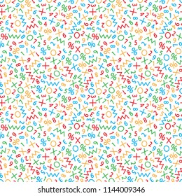 Seamless background with numbers and math signs.