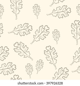 Seamless background. Oak leaves.