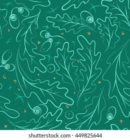 seamless background with oak leaves