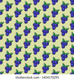 A seamless background with an object of blueberries