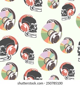 Seamless background with objects on a musical theme.