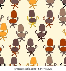 Seamless background with office furniture