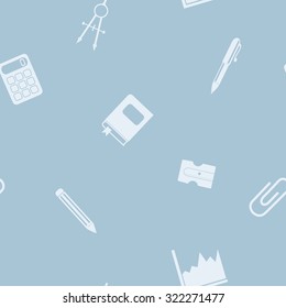 Seamless background with office icons for your design