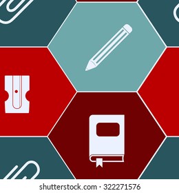 Seamless background with office icons for your design