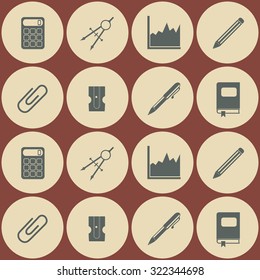 Seamless background with office icons for your design