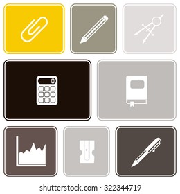 Seamless background with office icons for your design