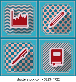 Seamless background with office icons for your design