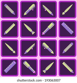 seamless background with office objects