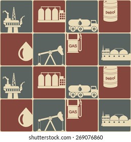 Seamless background with oil and petroleum theme for your design