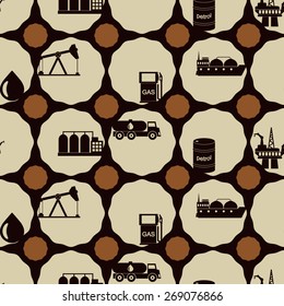 Seamless background with oil and petroleum theme for your design