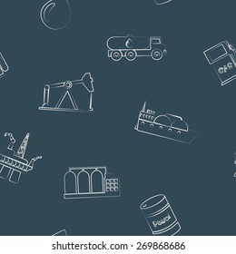 Seamless background with oil and petroleum theme for your design