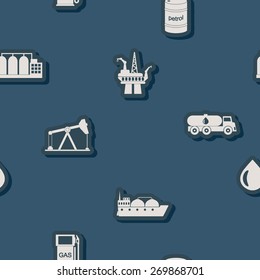 Seamless background with oil and petroleum theme for your design