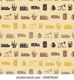 Seamless background with oil and petroleum theme for your design
