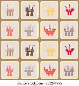seamless background with oil platform for your design