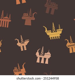 seamless background with oil platform for your design